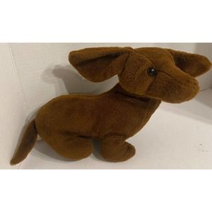 Dan Dee Brown Dachshund Plush Puppy Stuffed Animal 10" (Missing it's Nose)